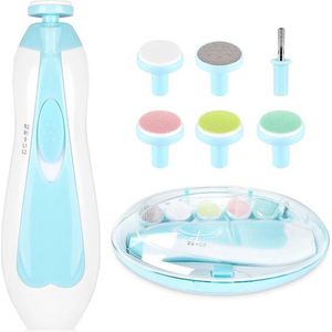 Scoby - Baby Nagelvijl - Elektrische Nagelvijl - Baby Nagelverzorging - Baby Nagelknipper - Ook Voor Volwassenen - LED Licht - Baby Cadeau - Blauw