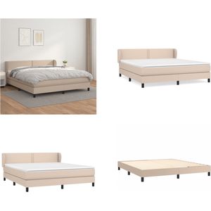 vidaXL Boxspring met matras kunstleer cappuccinokleurig 180x200 cm - Boxspring - Boxsprings - Bed - Slaapmeubel