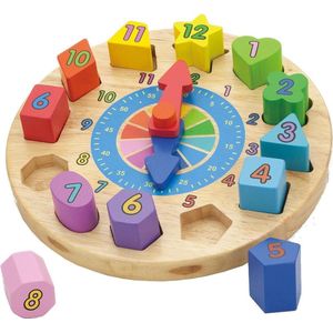 Viga Toys - Puzzelklok met geometrische vormen