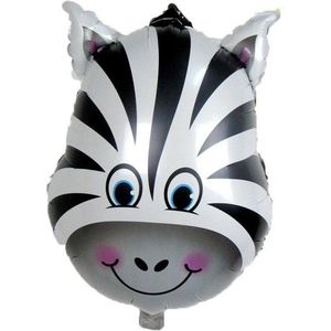Dieren folieballon zebra 41 cm - Folieballonnen/heliumballonnen - Zebra dierenthema folie ballonnen