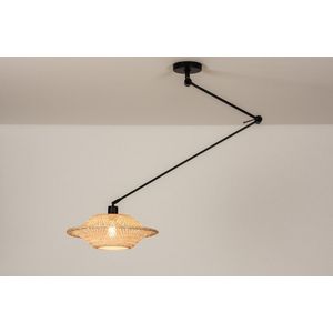 Lumidora Hanglamp 31222 - BAMBOO - E27 - Zwart - Bruin - Naturel - Metaal - ⌀ 40 cm