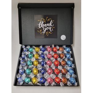 Chocolade Ballen Proeverij Pakket Groot | 40 stuks Lindt chocolade met Mystery Card 'Thank You' met persoonlijke (video)boodschap | Chocoladepakket | Feestdagen box | Chocolade cadeau | Valentijnsdag | Verjaardag | Moederdag | Vaderdag