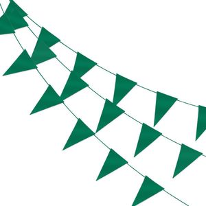 LUQ – Luxe Donker Groene Slingers – Vlaggenlijn 10 Meter - Verjaardag Slinger Versiering Feestversiering Vlaggen Decoratie