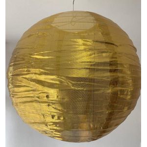 5 stuks Nylon lampion goud 35 cm - onverlicht - weerbestendig voor buiten in tuin