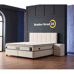 Boxspring bed met opbergruimte - 120x200 cm - Wit - Teddy