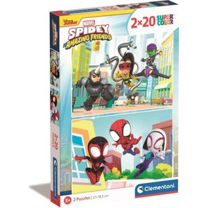 Clementoni Supercolor Puzzel Spidey and His Amazing Friends (2x20 Stukjes)