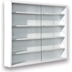 Vitrinekast met Glas - Vitrinekasten Woonkamer - 10x90x70cm - Wit