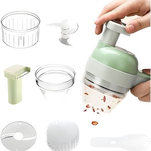 Groentesnijder - Komkommersnijmachine - Small Food Processor - Multifunctioneel - 1200mAh - Gemakkelijk Te Reinigen - Groen