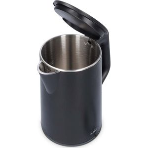 Nedis Waterkoker - 1.5 l - Kunststof - Zwart - 360 graden draaibaar - Verborgen verwarmingselement - Strix-controller - Droogkookbeveiliging