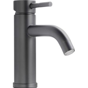 Wastafelkraan - Kraan Waskom - Mengkraan Geborsteld Gun Metal Grijs - Hoge Kwaliteit - Laag model - 17,33 cm hoog