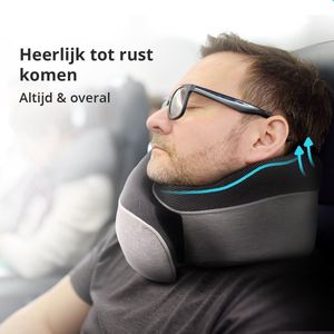 FoJo Nekkussen - Luxe Reiskussen - Memory Foam - Vliegtuig - Auto - Comfort - Makkelijk