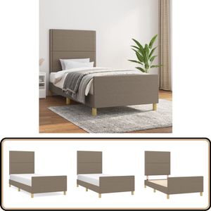 vidaXL Bedframe - 80x200 cm - Taupe - Zonder Matras Bed Frame - Hoofdeinde - Tweepersoonsbed - Taupecolor - Houten Bed