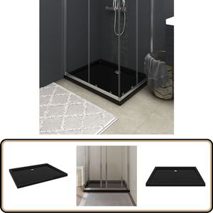 vidaXL Douchebak - Rechthoekig - 70x90 cm - ABS - Zwart Douchebak - Douche Cabine - Douchescherm - Modern Badkamermeubel - Badkamerinrichting