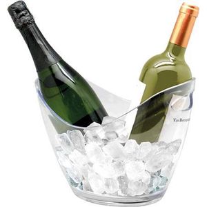 Vin Bouquet Wijnkoeler met handvaten - IJsemmer voor 2 flessen - Bierkoeler - Kunststof Transparant - 27x20x(H)21cm