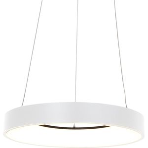 Ronde verstelbare eettafellamp Ringlede | 1 lichts | wit | kunststof / metaal | Ø 48 cm | in hoogte verstelbaar tot 135 cm | eettafellamp | modern design