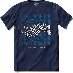 Skateboarding Urban Style | Skaten - Skateboard - T-Shirt - Unisex - Navy Blue - Maat 4XL