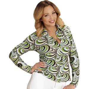 WIDMANN - Jaren 70 groovy golven blouse voor vrouwen - S / M
