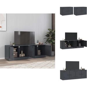 vidaXL Tv-meubel - Tv-meubelen - Tv-standaard - Televisiemeubel - Tv-meubelen 2 st 67x39x44 cm staal antracietkleurig