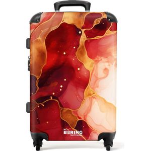 NoBoringSuitcases.com® - Reiskoffer groot - Rode koffer met 4 wielen - 20 kg bagage