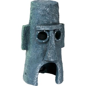 Ornament Moai Huis Octo - Grijs - Aquariumdecoratie - 15,5 x 10 cm