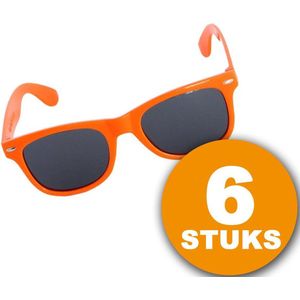 Oranje Feestbril | 6 stuks Oranje Bril ""Blues"" | Feestkleding EK/WK Voetbal | Oranje Versiering Versierpakket Nederlands Elftal Oranjepakket