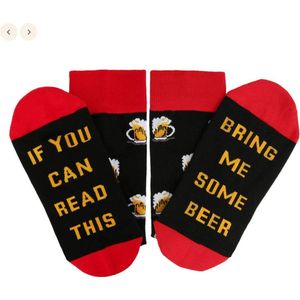 Bier Sokken met Pul Bier en Grappige Tekst: Brew Enjoy Empty Repeat - Leuk voor Bierdrinken en Bierbrouwer - Maat 37-43