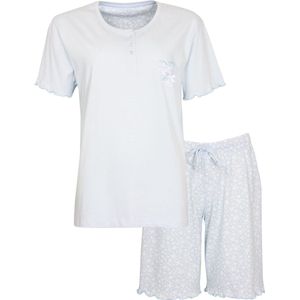 Tenderness Dames Shortama - Pyjama Set - Licht Blauw - Maat S