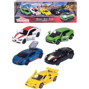 Majorette Dream Cars Italy 5 stuks Giftpack - 7,5cm - Voertuigen - Die-Cast - Vanaf 3 jaar - Speelgoedvoertuig