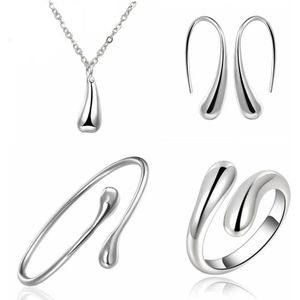 Jewelry Silver Waterdrop/Druppel Set 4-delig | 925 Zilver | Fashion Favorite