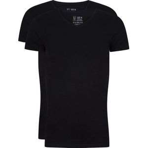 RJ Bodywear Everyday - Den Bosch - 2-pack - stretch T-shirt V-hals - zwart -  Maat S