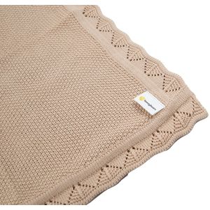 Honeybears ledikant deken - Wiegdeken - Babydeken - Wiegdekentje – 100% organisch katoen – 80 x 100 cm - Jongens/Meisjes - Beige