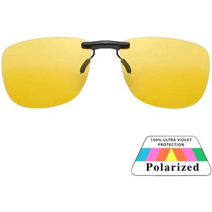 Fako Sunglasses® - Clip On Voorzet Zonnebril - Overzet Clip-on - Polariserend - Polarized - Large - 130x43mm - Night Vision - Geel