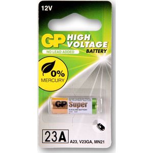 GP Super Alkaline 23A 12V Batterij MN21 | Loodvrij & 0% Kwik | Langdurige Energie voor Elektronica | 1 stuk