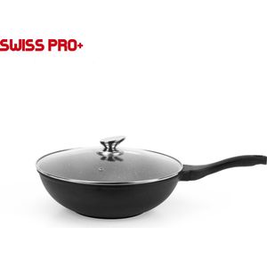 Swiss Pro+ - Marmeren Wokpan - Ø 32 cm - Geschikt Voor Alle Warmtebronnen