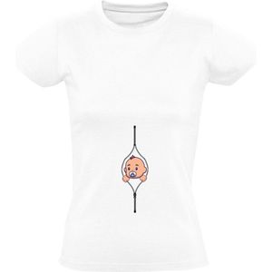 Baby rits Dames T-shirt | moeder | zwanger | grappig | Wit