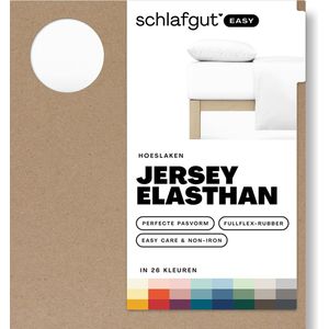 schlafgut Easy Jersey Elasthan Hoeslaken L - 140x200 - 160x220 101 Full-White