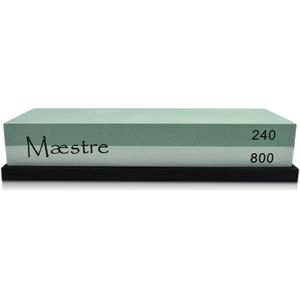 Dubbelzijdige Wetsteen 240 800 Maestre - Slijpsteen voor messen van Edelkorund (18x6x3 CM) - Messen Slijpen e.d.