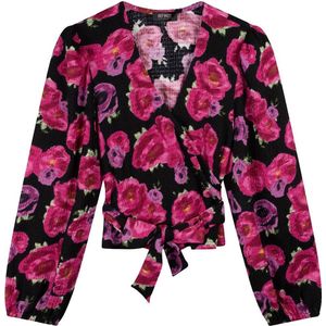 Refined Department Blouse Ladies Knitted Wrap Top R2401837403 Vaira 955 Flower Dames Maat - XS