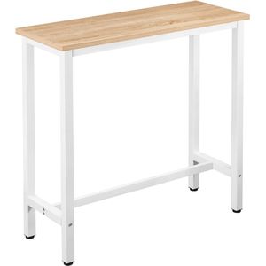 1 X Bartafel Hoge tafel Bistrotafel met metalen structuur Spaanplaat tafelblad,Keukentafel Eettafel 100x40x100cm,Lichteiken BT33hei