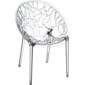 Clp Design tuinstoel CRYSTAL bistrostoel - stapelbare stoel, belastbaar tot 160 kg, weer- en UV-bestendig - transparent