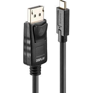 LINDY 43305 USB-C-displaykabel Aansluitkabel USB-C stekker, DisplayPort-stekker 5.00 m Zwart