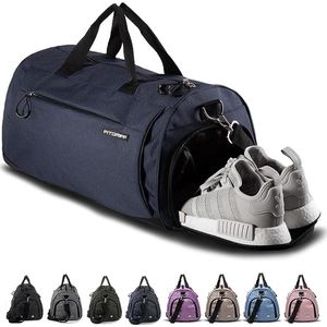 Sporttas met schoenenvak & nat vak, voor mannen & vrouwen, reistas, fitnesstas, blauw