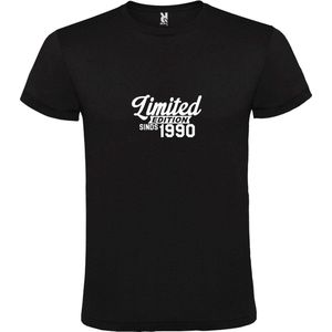 Zwart T-Shirt met “Limited sinds 1990 “ Afbeelding Wit Size XXL