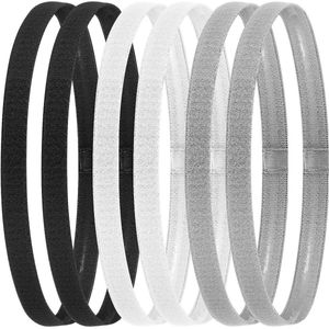 6 stuks elastische antislip hoofdbanden voor vrouwen - sport workout hoofdbanden, dunne en zachte oefening hoofdbanden, geen vouw - voetbal zweetband - nylon running hoofdband