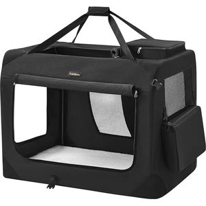 Hondendraagtas - Reisbench - Transportbox auto - Hondentas - Hondenbox - 5.1 kg - Oxford stof - Opvouwbaar - Zwart - 102 x 69 x 69 cm