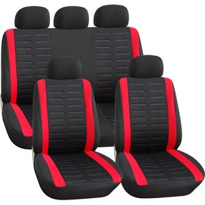 Autostoelhoezenset zwart-rood autostoelbeschermer auto-accessoires stoelhoezen interieur universel, premium kwaliteit.