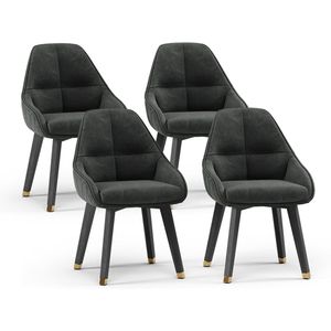 Vicco GoldamoEetkamerstoel – 53 x 55.5 cm Set van 4 Antraciet Set van 4