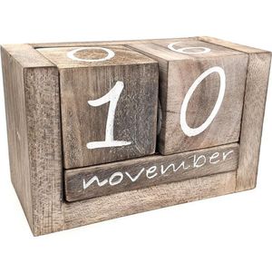 Eeuwigdurende Houten Blok Kalender