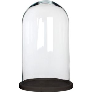 Mica Decorations Hella Glazen Stolp - H38 x Ø23 cm - Transparant, Zwart