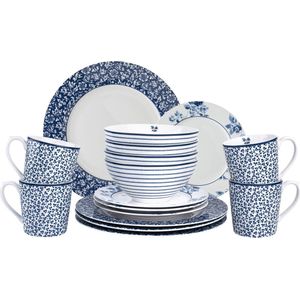 Laura Ashley Blueprint Collectables Serviesset 4 persoons - 16 Delig Kerst Servies